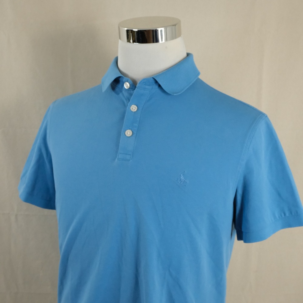 Charles Tyrwhitt Medium Casual Polo Shirt Blue Pique Cotton Blend Mens